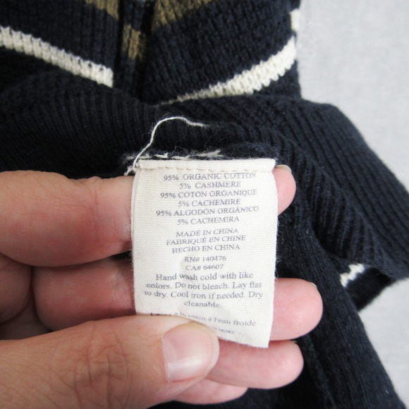 Faherty XXL Womens Crew Neck Striped Pullover Sweater Organic Cotton Cashmere - Picture 9 of 10